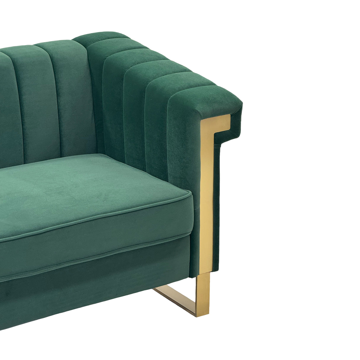 Emerald Green Velvet 2 Piece Sofa Set