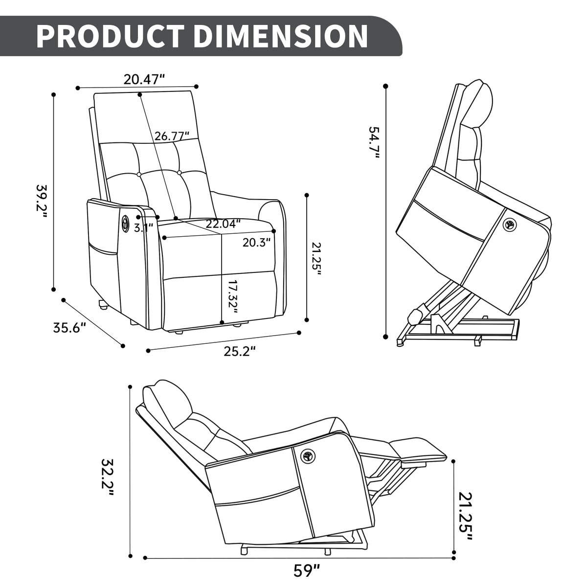 Comfortmax Single Motor Lift Recliner Chair