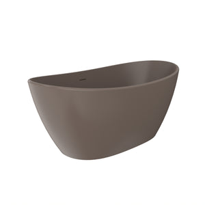 61 Inch Freestanding Solid Surface Soaking Bathtub