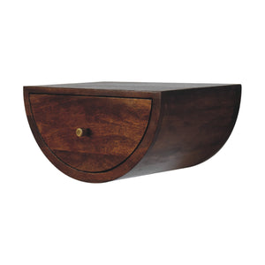 Solid Wood Chestnut Crescent Floating Nightstand