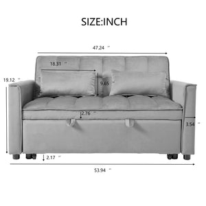 3 In 1 Pull Out Couch Convertible Sofa Bed With Reclining Backrest
