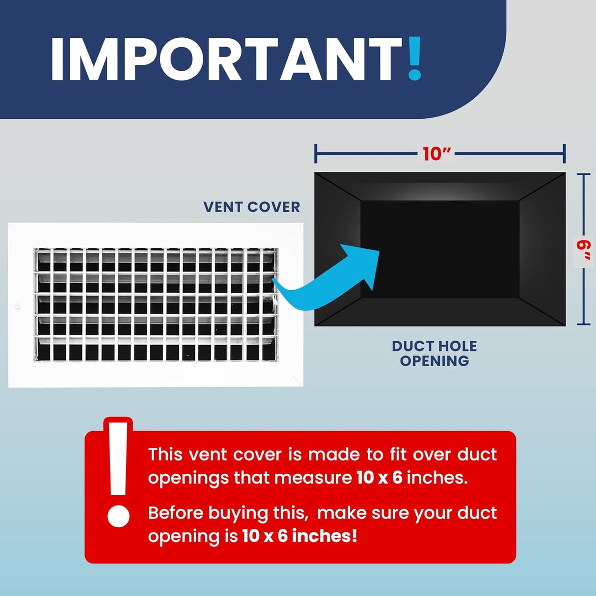 Adjustable Single Deflection Aluminum HVAC Vent Cover