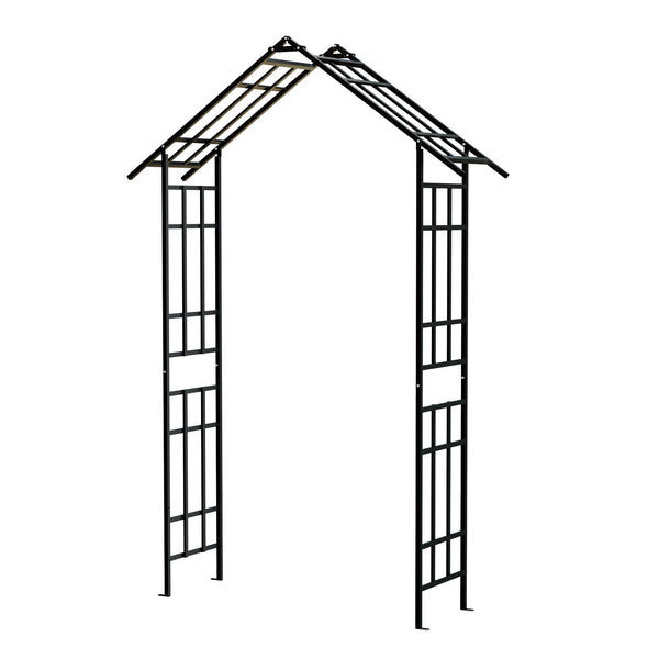 Metal Garden Arch with Adjustable Width for Climbing Plants