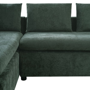 Modern L Shaped Sectional Sofa With Upholstery And Wooden Storage