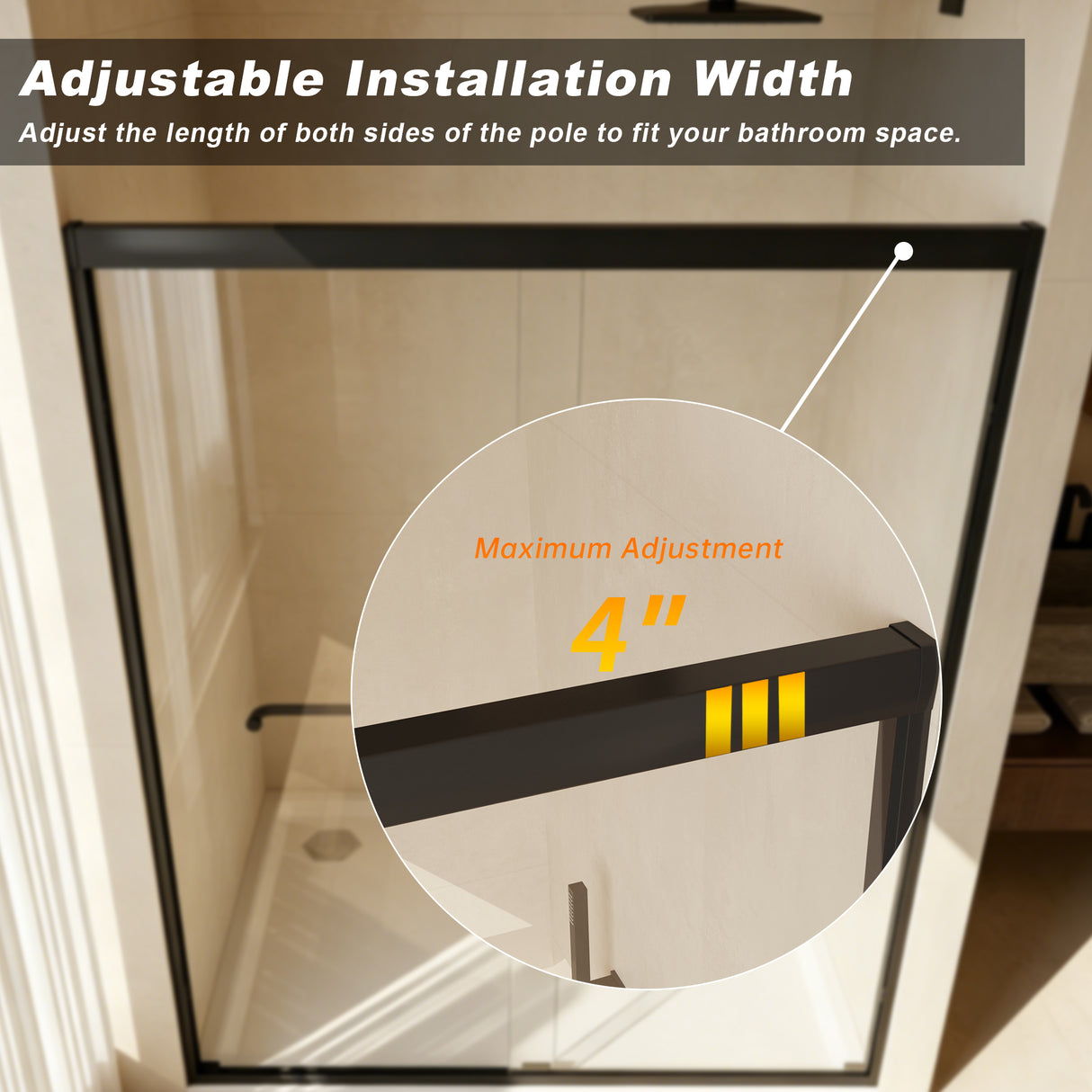 Aluminum Frame Double Sliding Shower Door