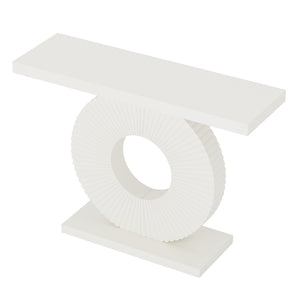 Modern Console Table With Sculptural Geometric Base