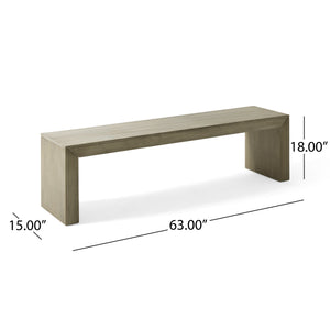 Acacia Wood Dining Bench, Grey+Taupe