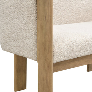 48.5" Upholstered Solid Loveseat (Natural Ash+Almond)