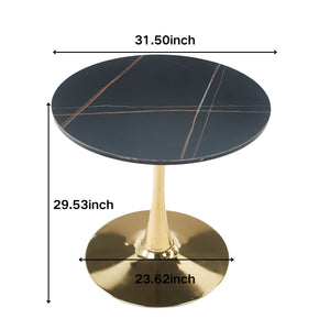 Mid-Century Tulip Table With Round Top and Pedestal Base