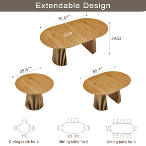 Wooden Flexible and Extendable Dining Table