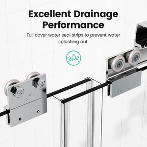 Semi Frameless Double Sliding Shower Door With Tempered Glass