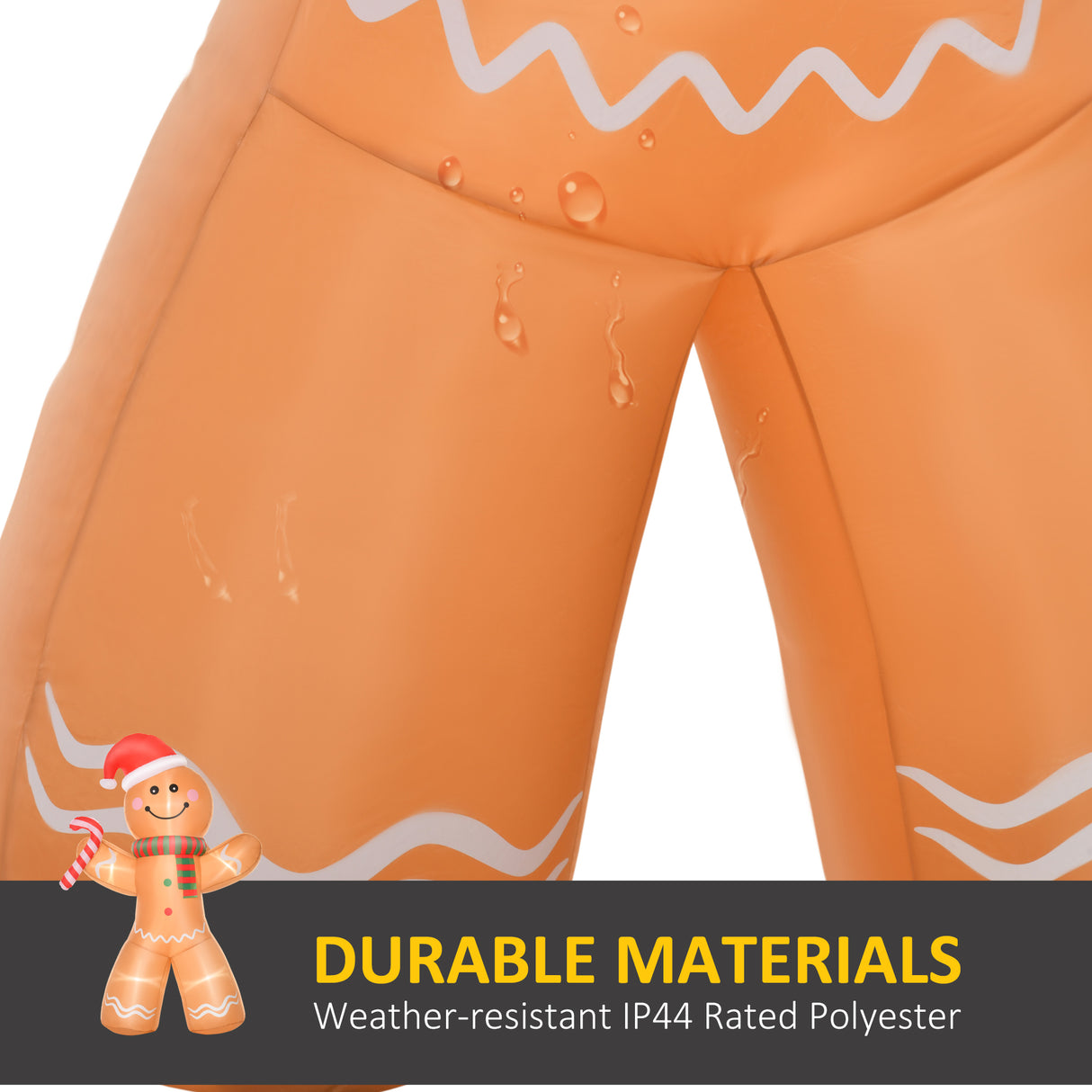 Outdoor Inflatable Gingerbread Man with Candy Cane