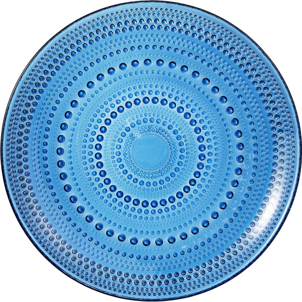 Glass Hobnail Dinner or Charger Plates | Set of 4 | Dark Blue