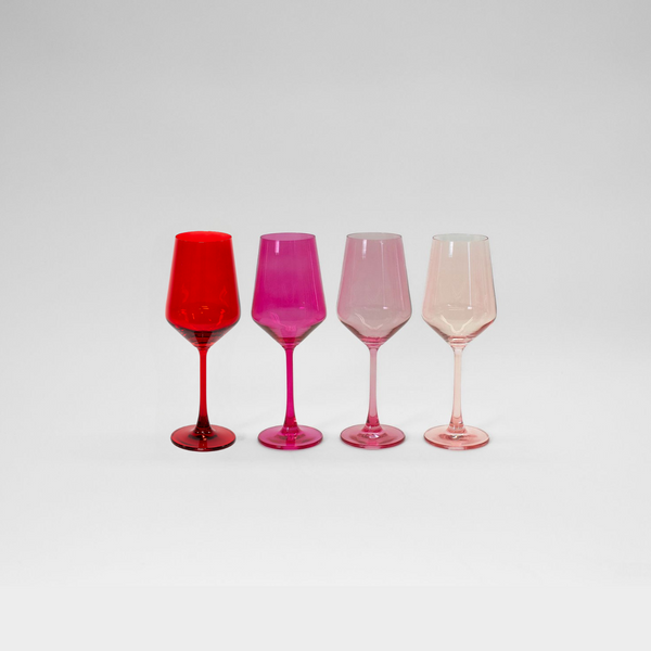 Red & Rose - Ombre Set of 4 Colored Wine Glass