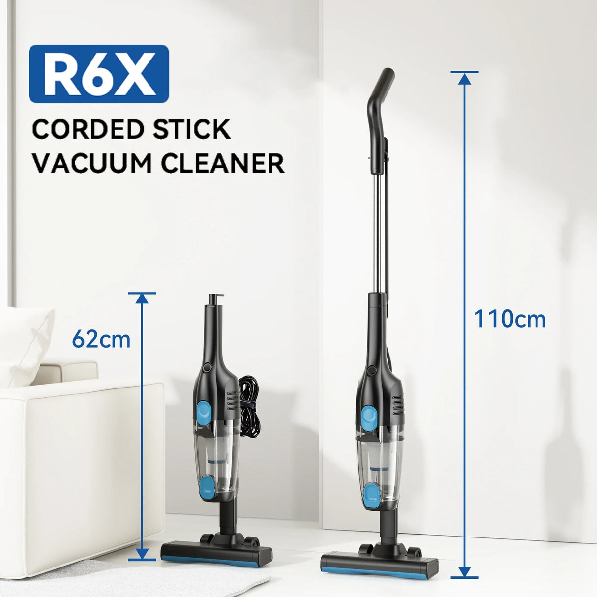 Corded Handheld Vacuum Cleaner 16KPa Powerful Suction for Car Hard Floor