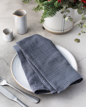 Cotton Crinkle Cloth Napkins, Set of Four