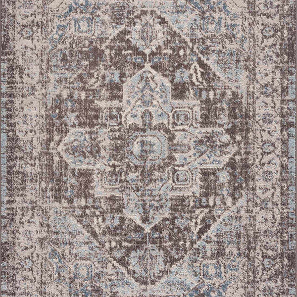 Peeta Dark Brown Medallion Area Rug