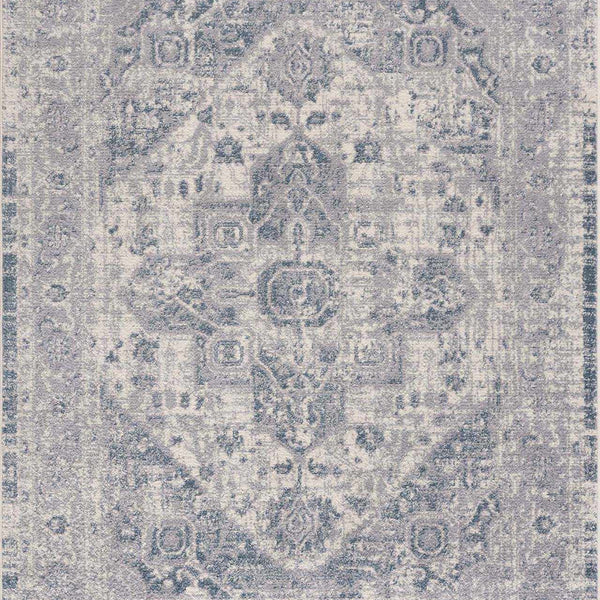 Peeta Gray Blue Medallion Area Rug