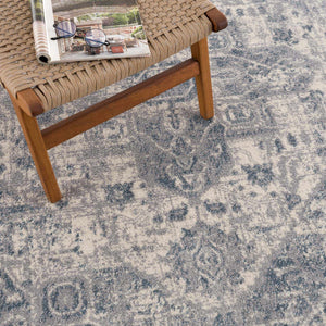 Peeta Gray Blue Medallion Area Rug
