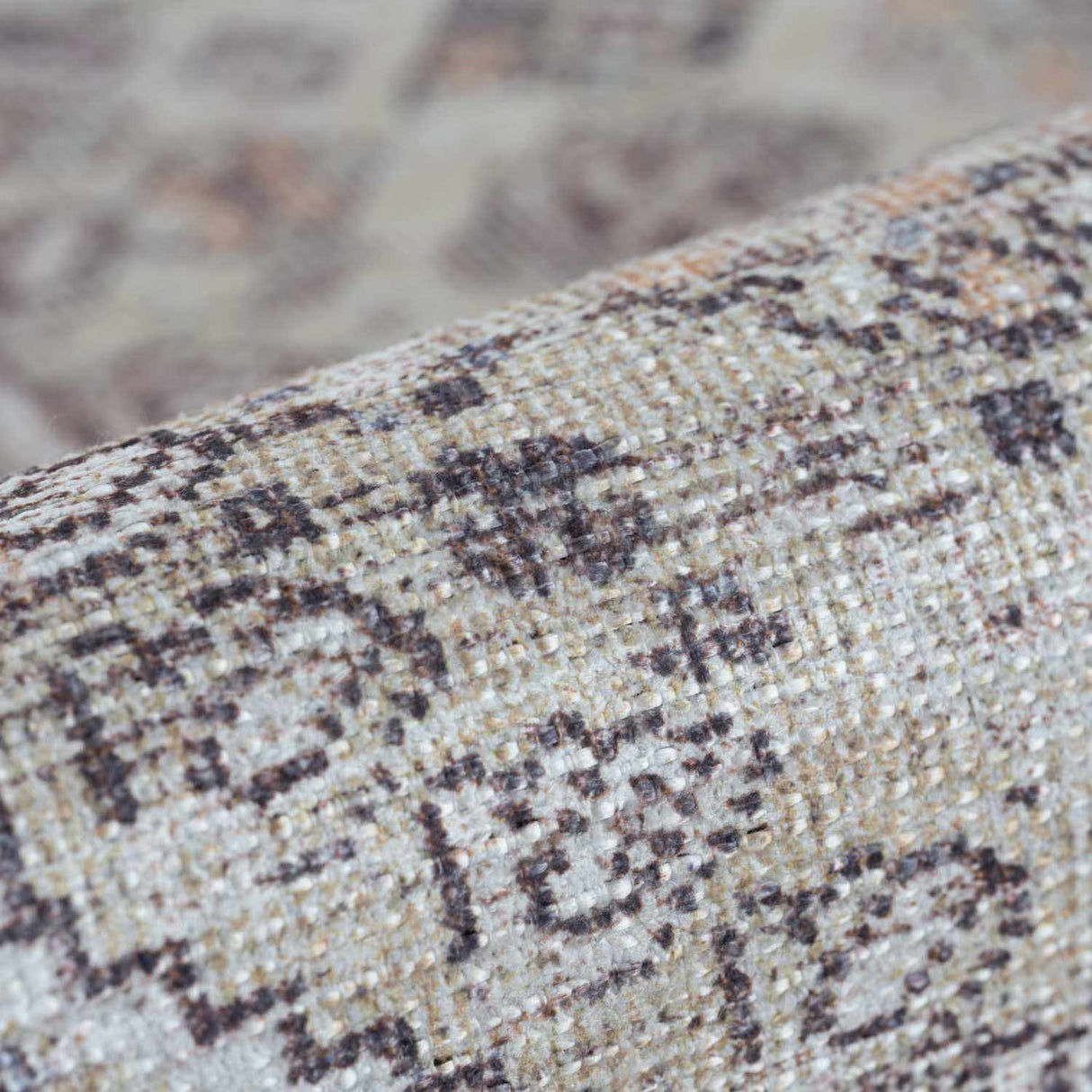 Barny Tan Flat Pile Washable Area Rug