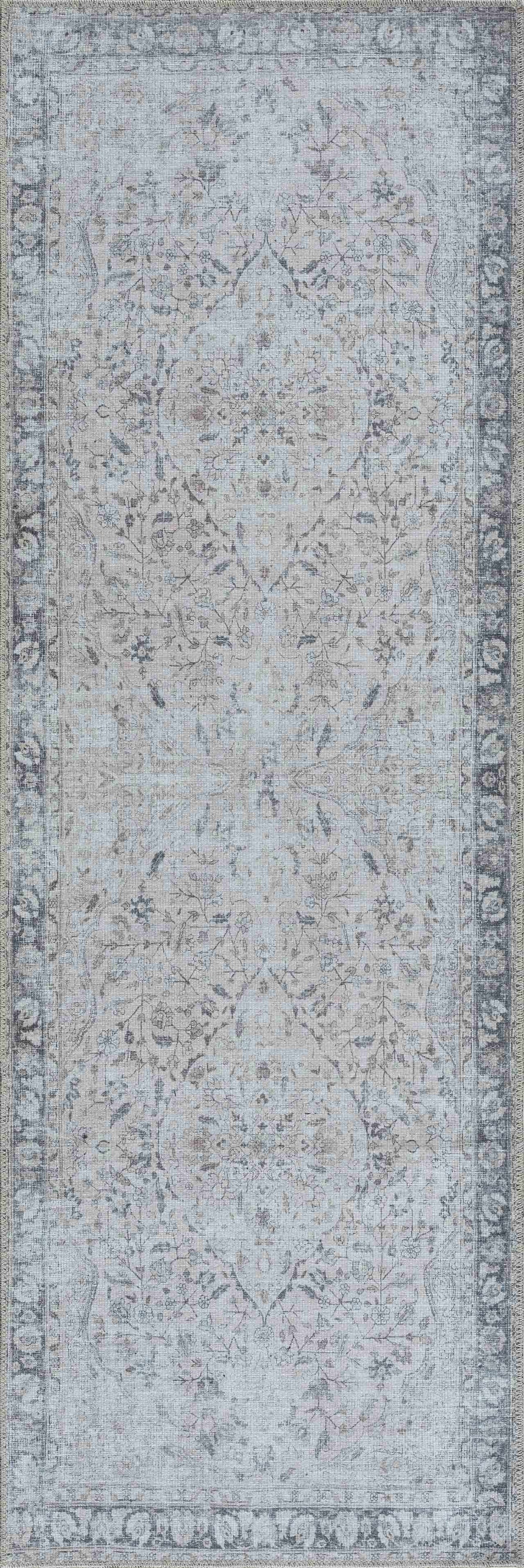 Haile Green & Pink Washable Area Rug