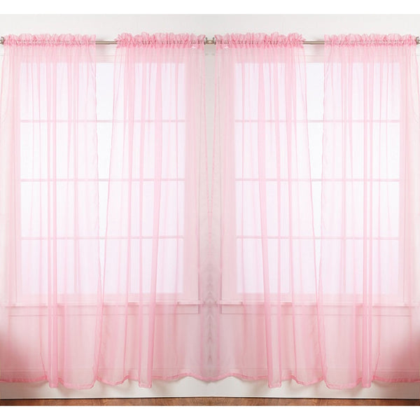 J&V TEXTILES 4-Pack Value: Solid Sheer Window Curtain Panels