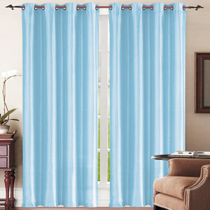 Set of Two 84" Solid Grommet Faux Silk Window Panels