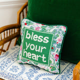 Bless Your Heart Needlepoint Pillow