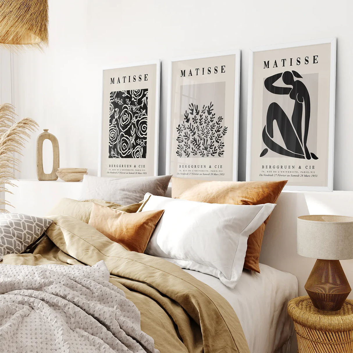 Black Beige Vintage Henri Matisse Wall Art Set