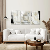 Black and Beige Minimalist Set of 3 Pieces. Nordic Abstract Style