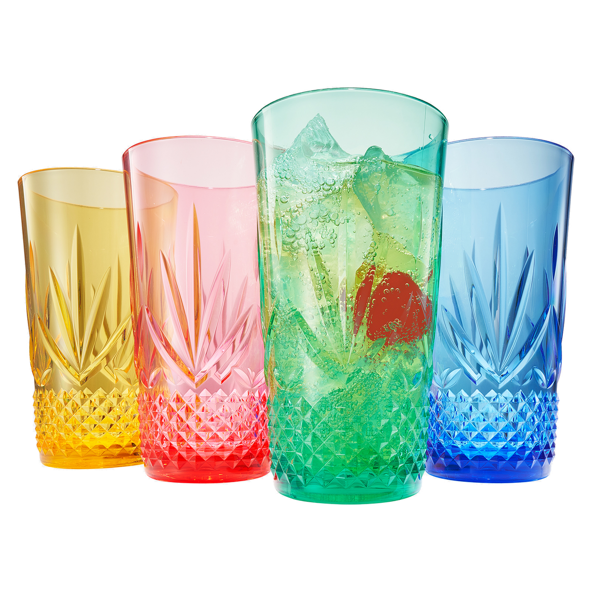 Onix Acrylic Crystal Highball Glassware, Set of 4
