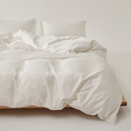 Adeline Pastel Silky Cooling TENCEL™ Bedding Set / White