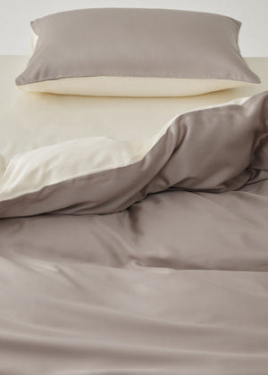 Adeline Pastel Silky Cooling TENCEL™ Bedding Set - Brown