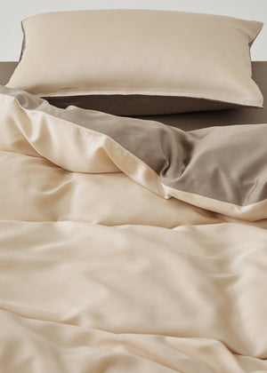 Adeline Pastel Silky Cooling TENCEL™ Bedding Set - Brown
