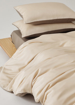 Adeline Pastel Silky Cooling TENCEL™ Bedding Set - Brown