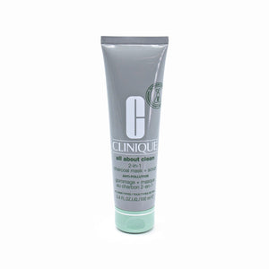CLINIQUE All About Clean 2-in-1 Charcoal Face Mask + Scrub 3.4oz - New
