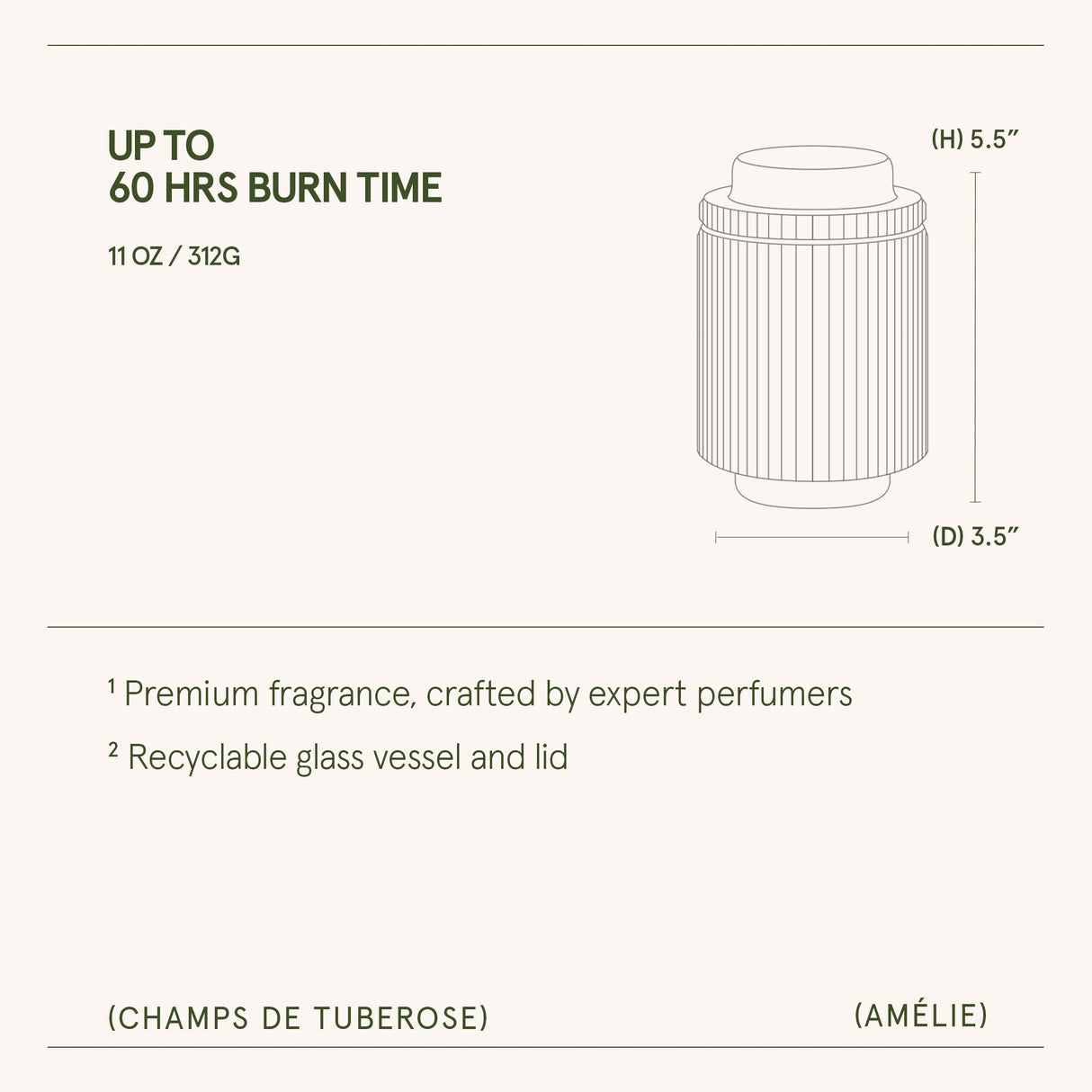 Amélie –  Champs de Tuberose Candle
