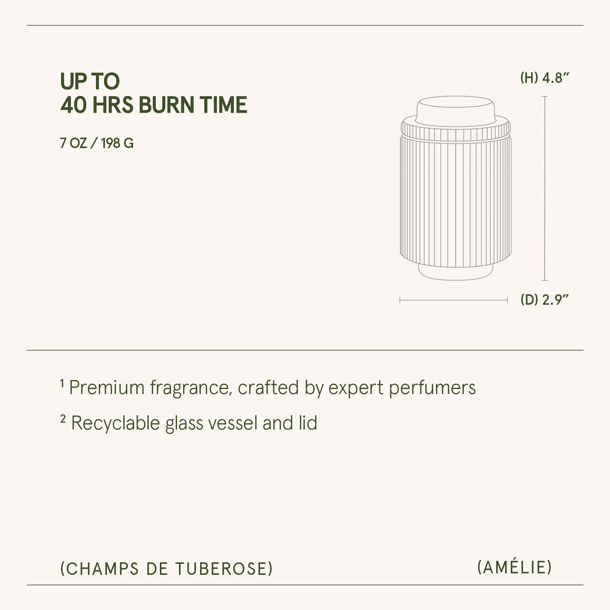 Amélie –  Champs de Tuberose Candle