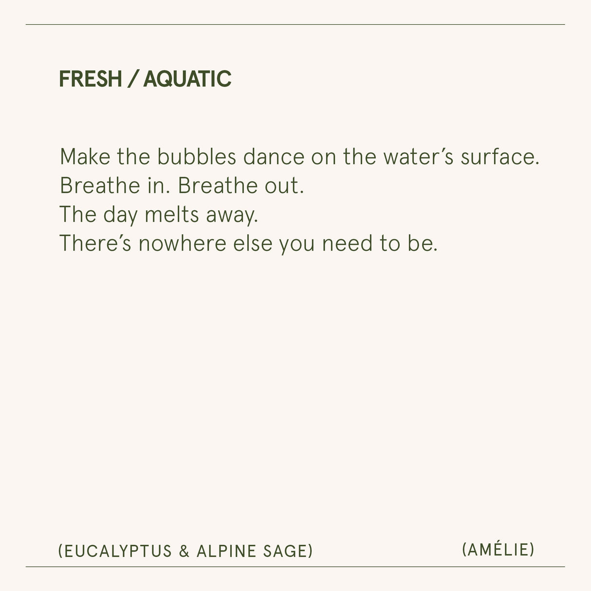 Amélie –  Eucalyptus & Alpine Sage Candle