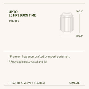 Amélie – Hearth & Velvet Flames 3oz Candle