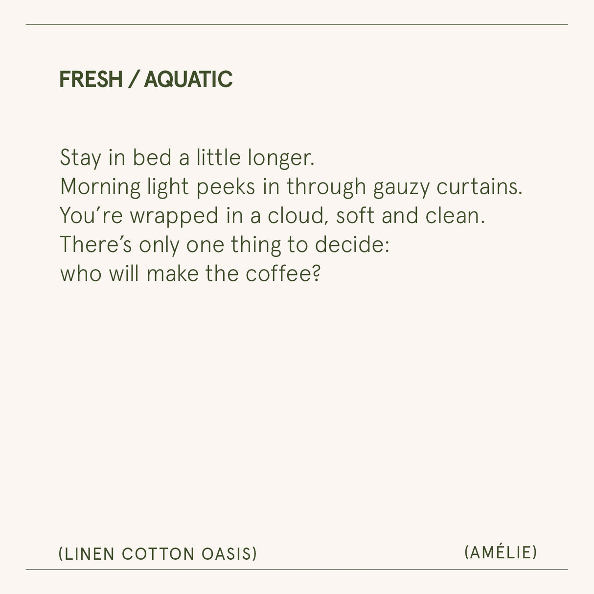 Amélie –  Linen Cotton Oasis Candle