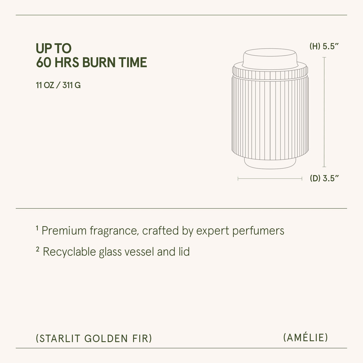Amélie – Starlit Golden Fir 11oz Candle