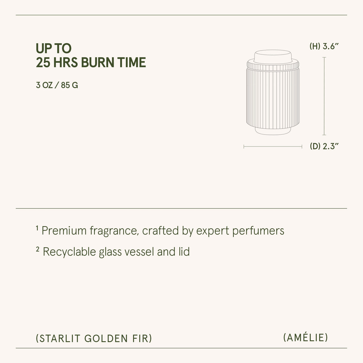 Amélie – Starlit Golden Fir 3oz Candle