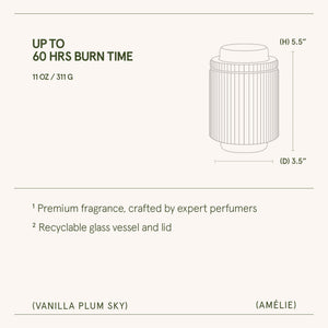 Amélie – Vanilla Plum Sky 11oz Candle