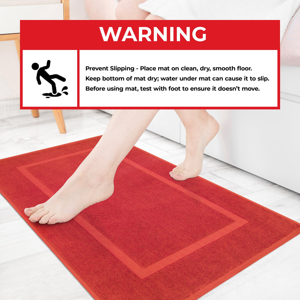 American Soft Linen Bekos 100% Cotton Bath Mat Set, 2 Piece 20x34 inches Bath Mats for Bathroom