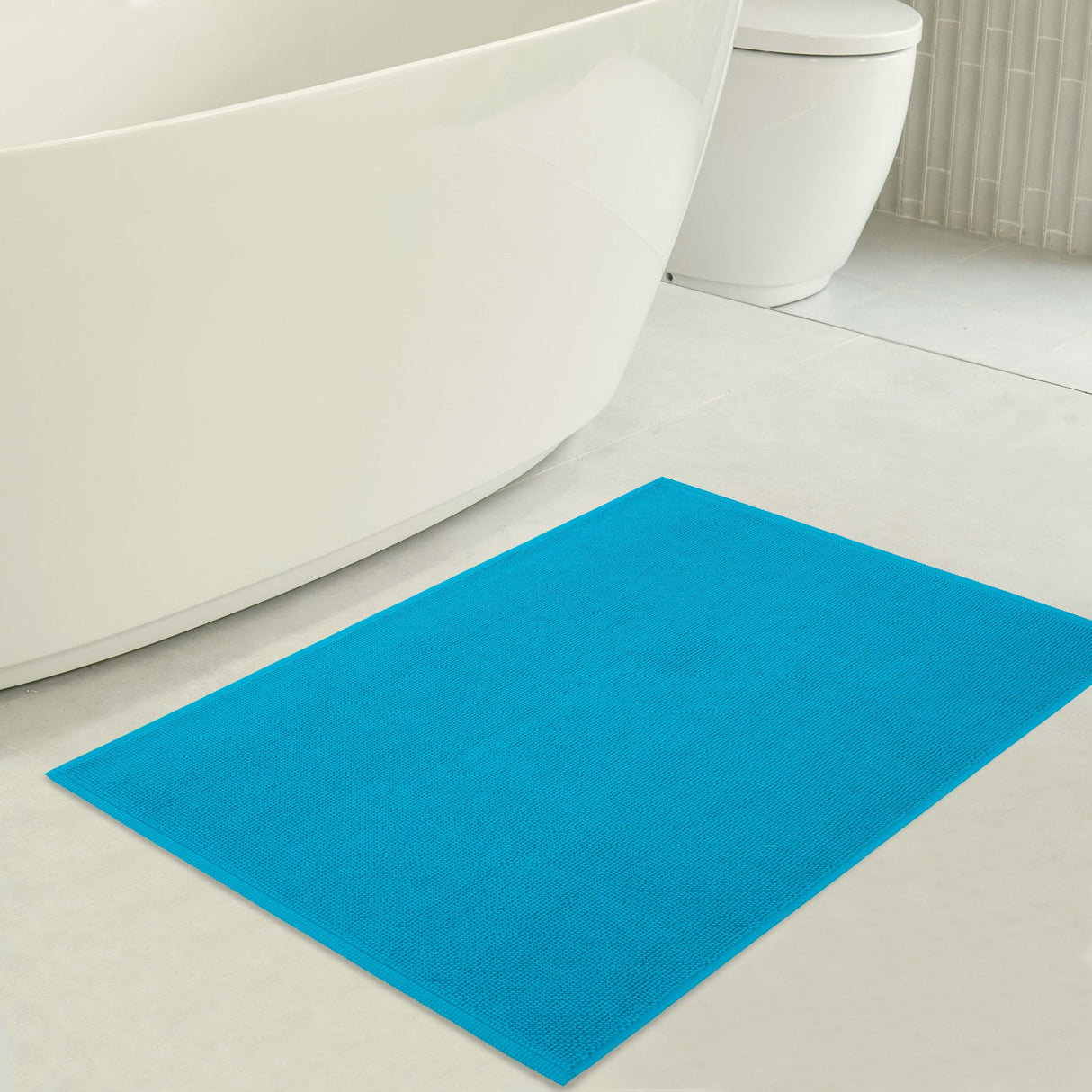 American Soft Linen 100% Cotton Bath Mat Rugs, 17x24 inches with Silicone Backing, Soft Absorbent Grip-Enhanced Bath Mats for Bathroom