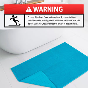 American Soft Linen 100% Cotton Bath Mat Rugs, 17x24 inches with Silicone Backing, Soft Absorbent Grip-Enhanced Bath Mats for Bathroom