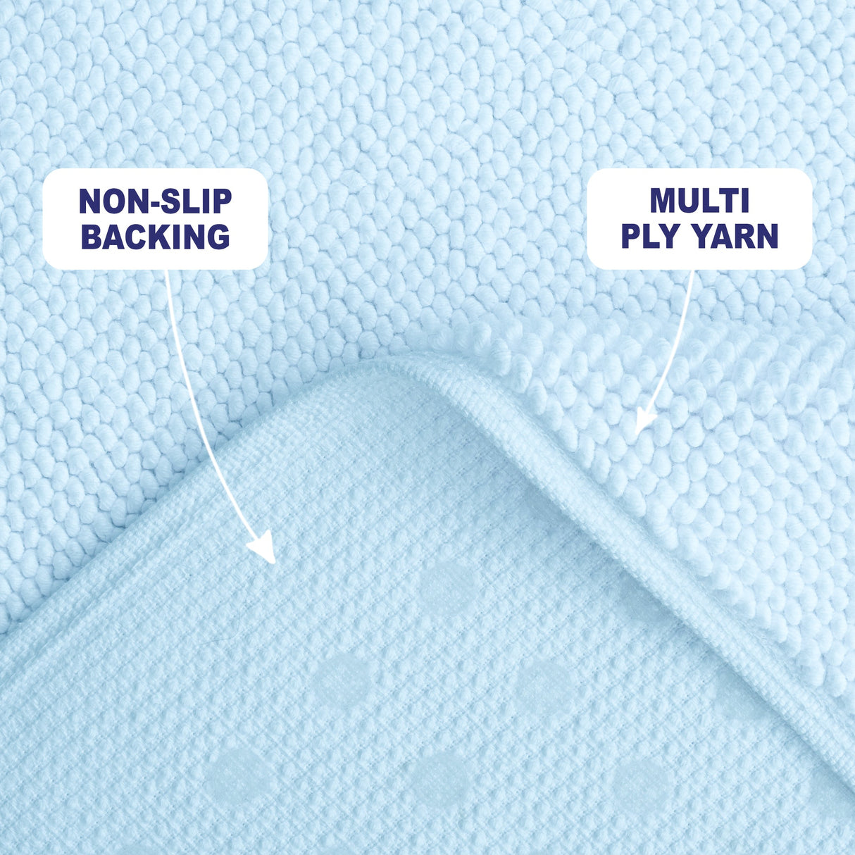 American Soft Linen 100% Cotton Bath Mat Rugs, 17x24 inches with Silicone Backing, Soft Absorbent Grip-Enhanced Bath Mats for Bathroom