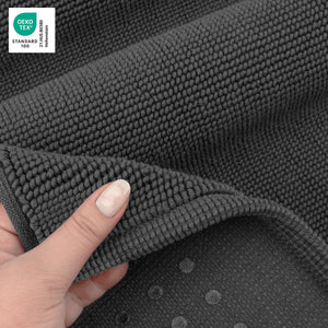 American Soft Linen 100% Cotton Bath Mat Rugs, 17x24 inches with Silicone Backing, Soft Absorbent Grip-Enhanced Bath Mats for Bathroom