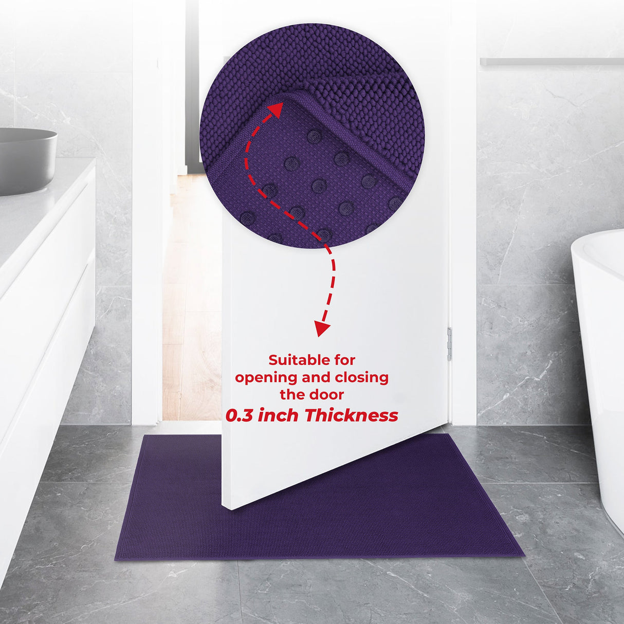 American Soft Linen 100% Cotton Bath Mat Rugs, 17x24 inches with Silicone Backing, Soft Absorbent Grip-Enhanced Bath Mats for Bathroom